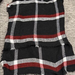 Massive Black and Red Plaid Scarf